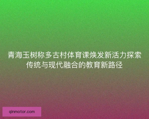 青海玉树称多古村体育课焕发新活力探索传统与现代融合的教育新路径